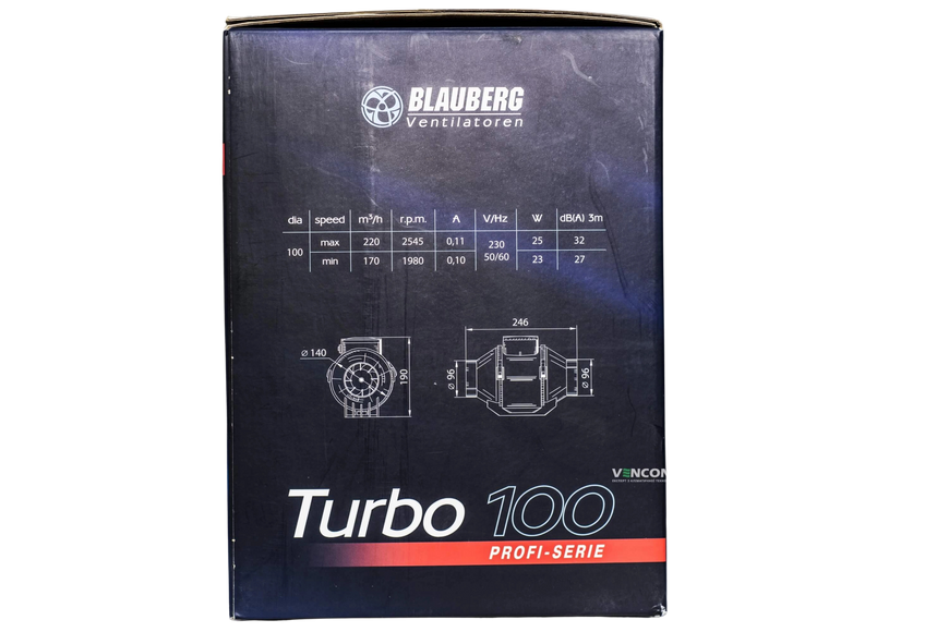 Канальний вентилятор BLAUBERG Turbo 100 T 4622 фото